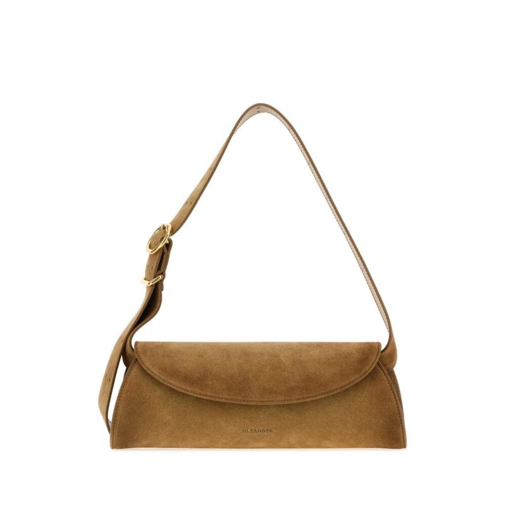 Jil Sander Women Biscuit Suede Small Cannolo Crossbody Bag